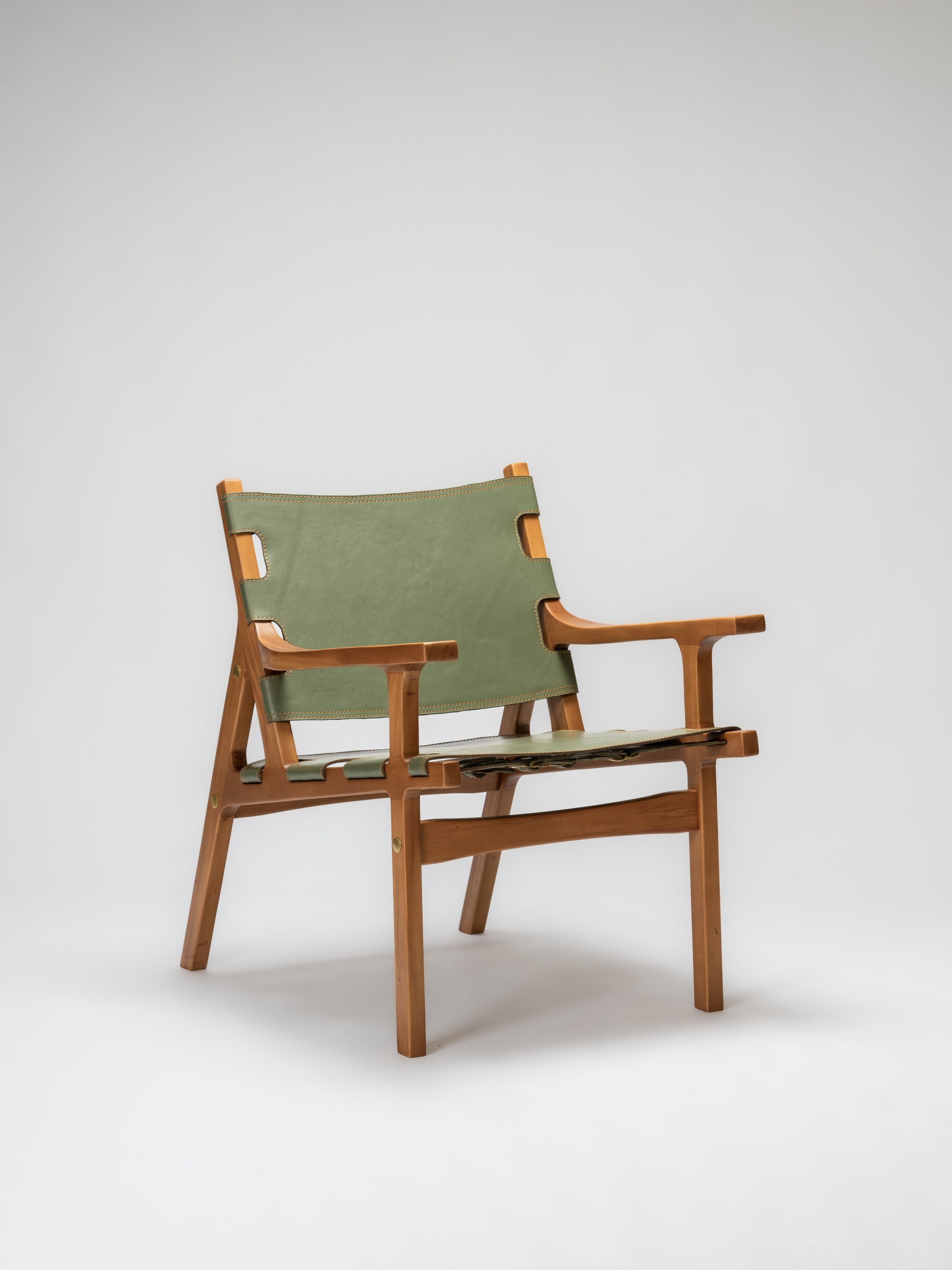 Full-Grain Hyde Armchair - Leather Sling Chair - Larkwood Furniture