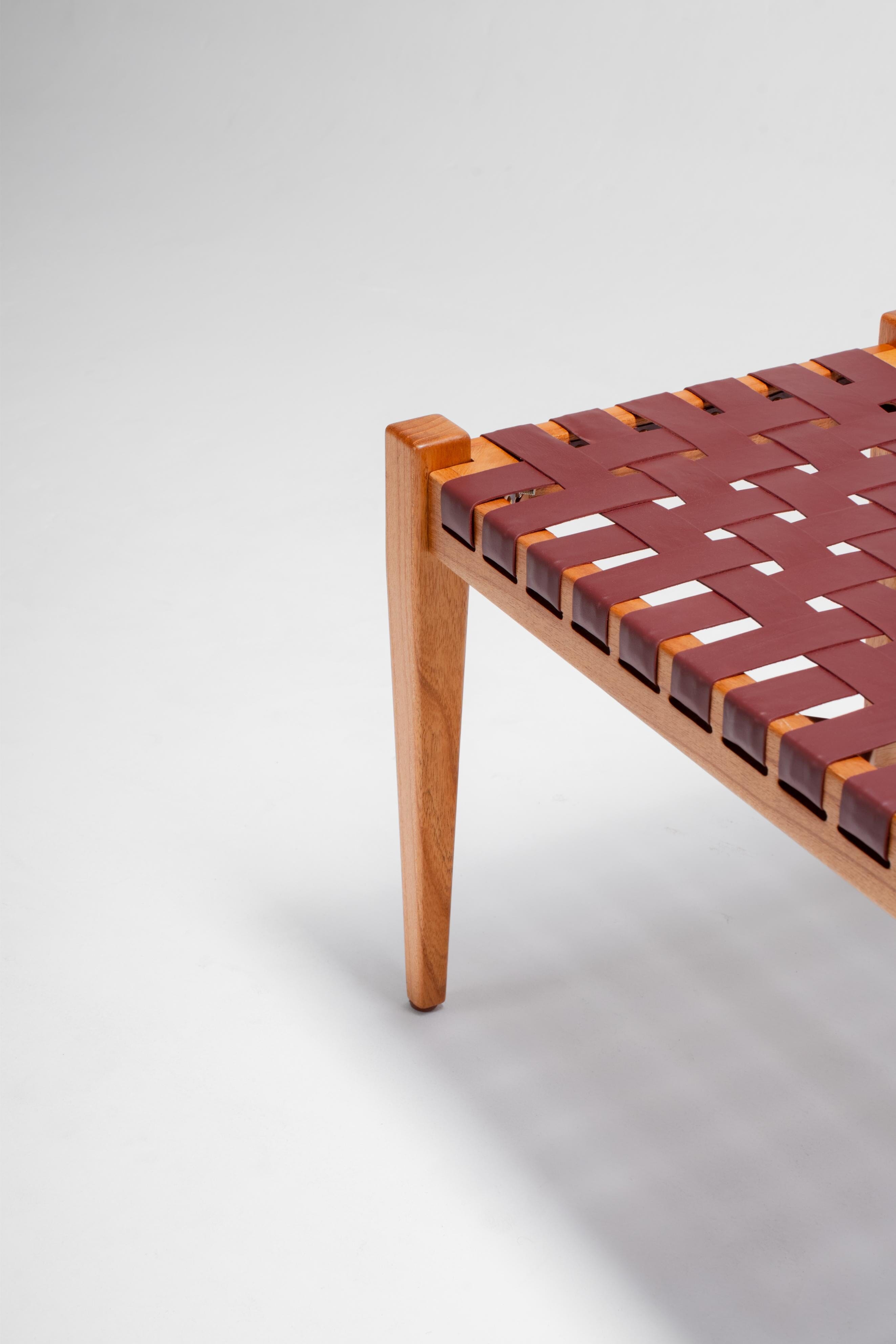 Full-Grain Leather Woven | Bench