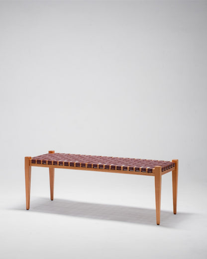 Full-Grain Leather Woven | Bench