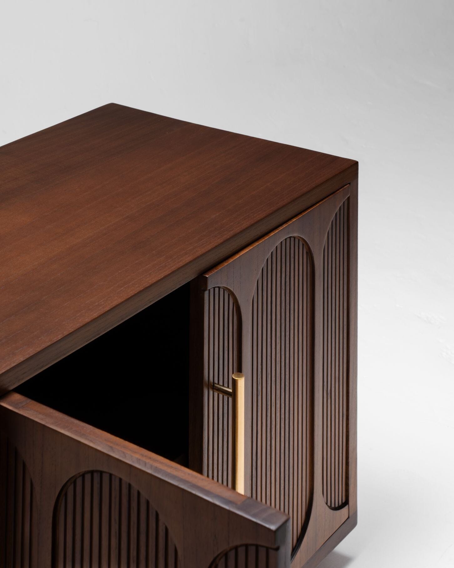 mid century wooden cabinet bedside table