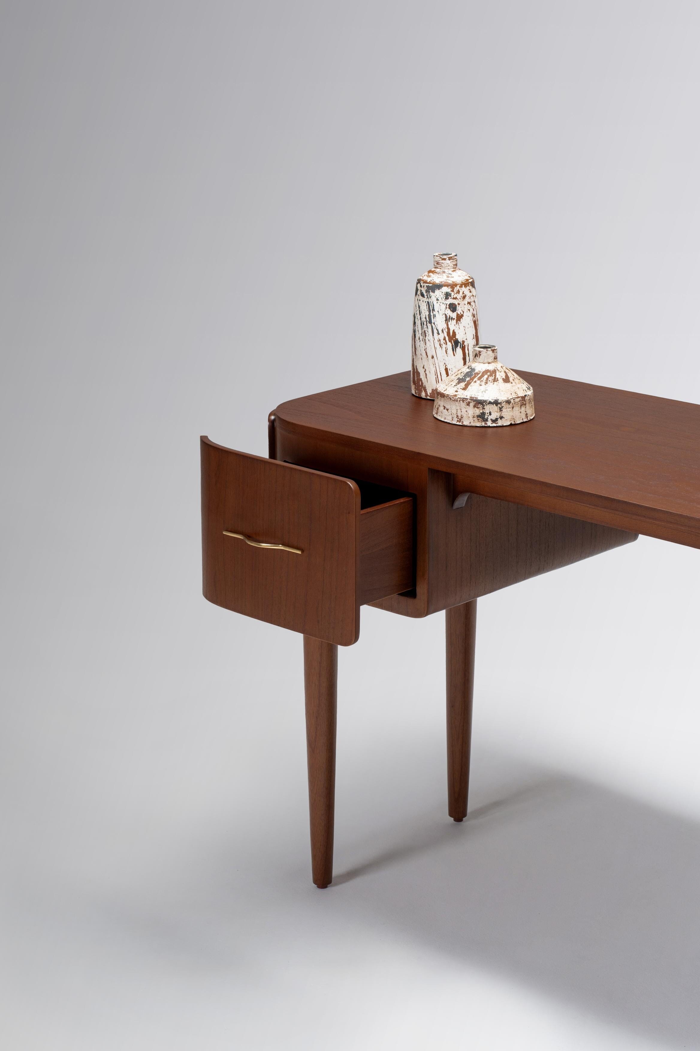 Wooden desk with a large drawer