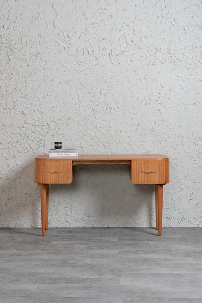 dark wooden desk with drawers