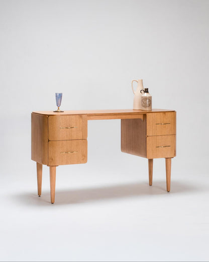 wooden desk with 4 drawers, for office, computer or makeup desk