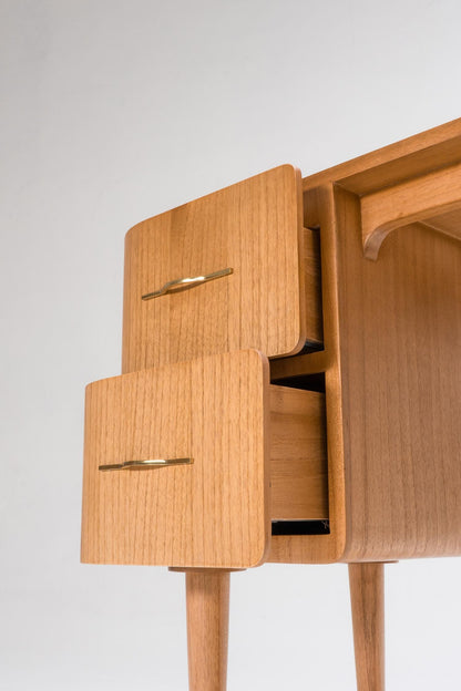 Wooden cabinet with two drawers