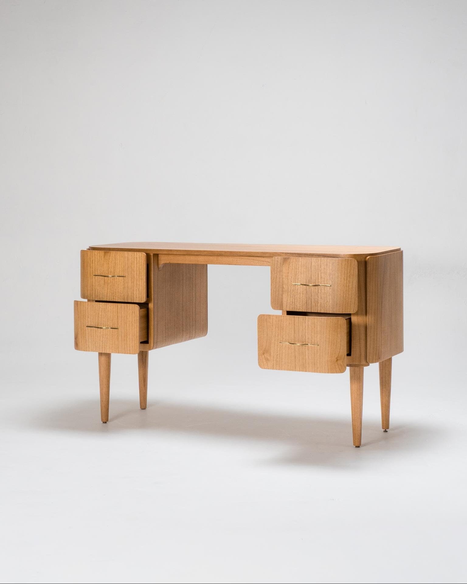 wooden office desk, work from home desk