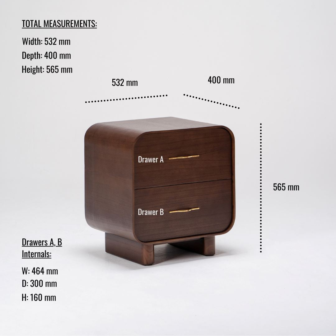 Marguerite Bedside - Bedside Wooden Table - Larkwood Furniture