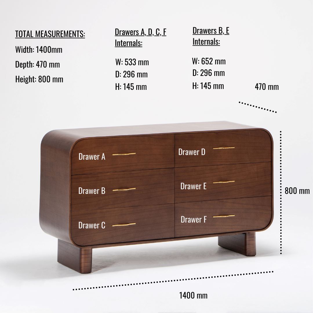 Marguerite Chest of Drawers - Wooden Drawers - Larkwood Furniture