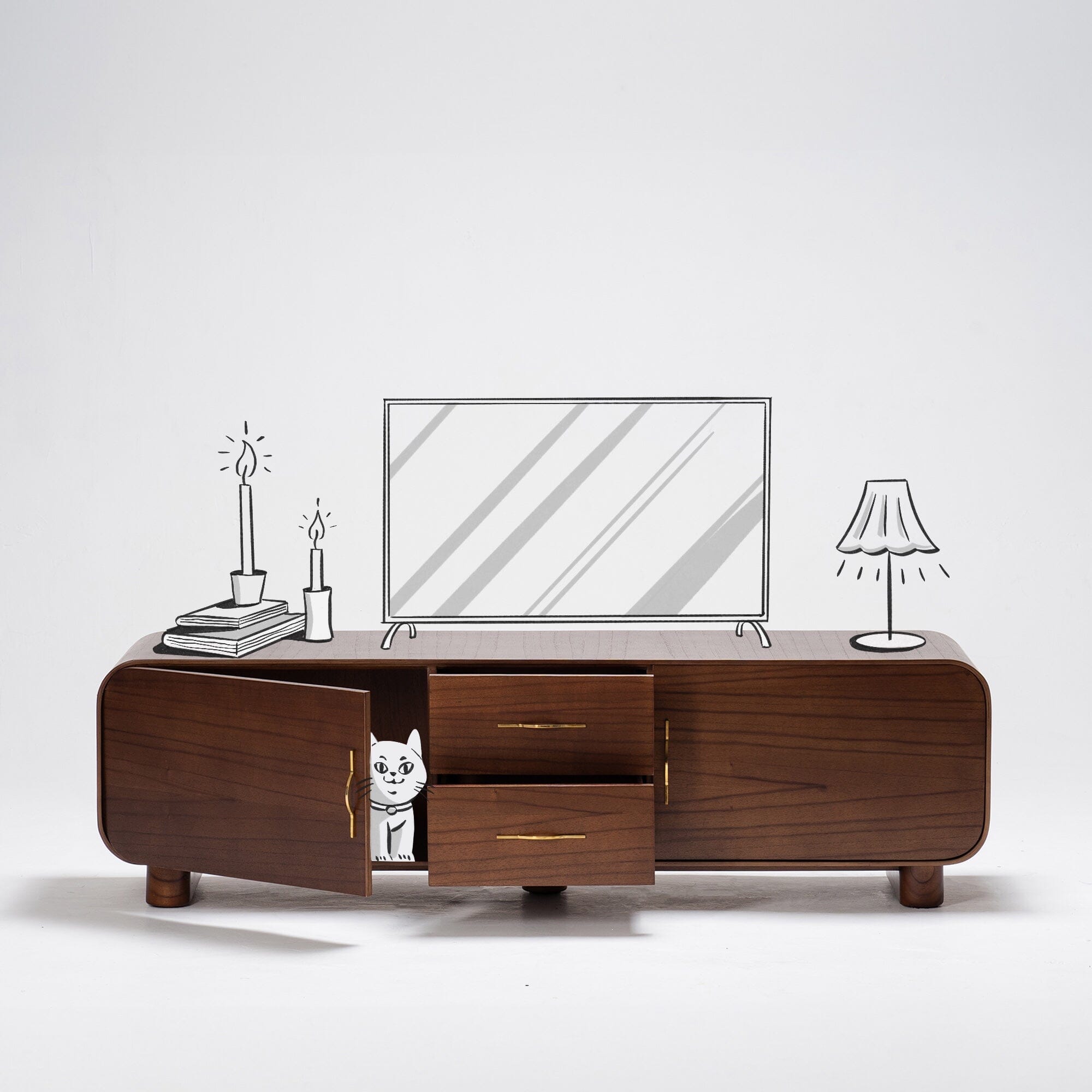 Marguerite TV console - wooden tv unit - Larkwood Furniture