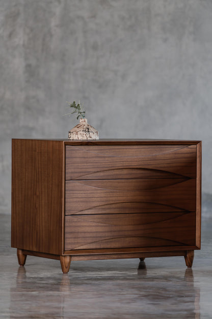 dark wood bedside cabinets