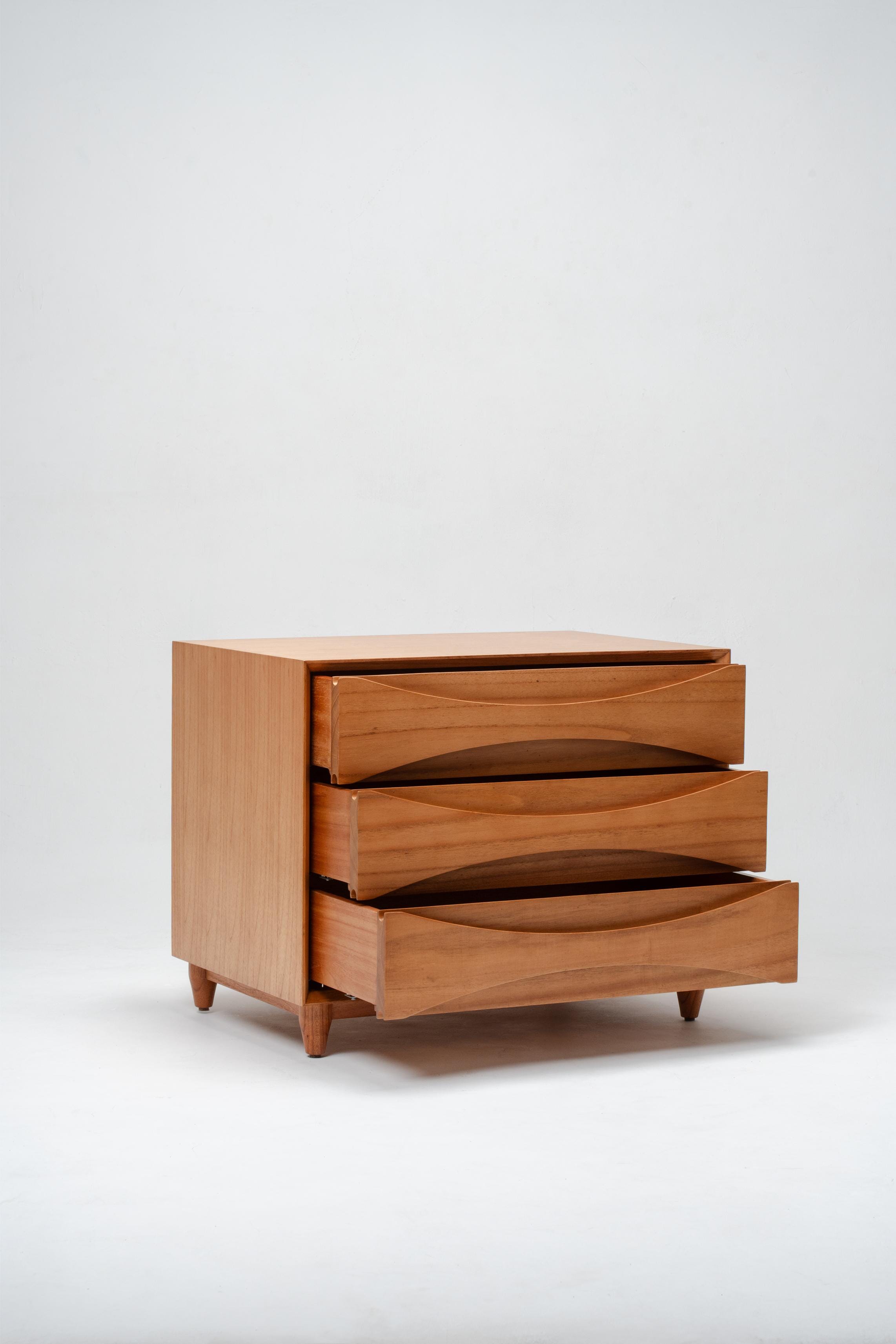 Wooden dresser with three drawers