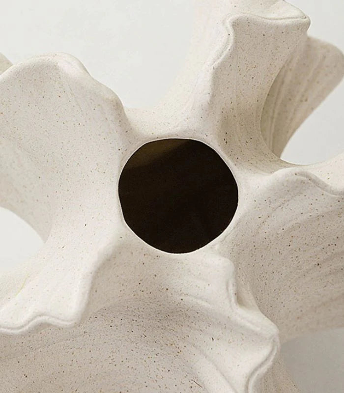 Ripple Ceramic Vase - White Ceramic Vase - Larkwood Furniture