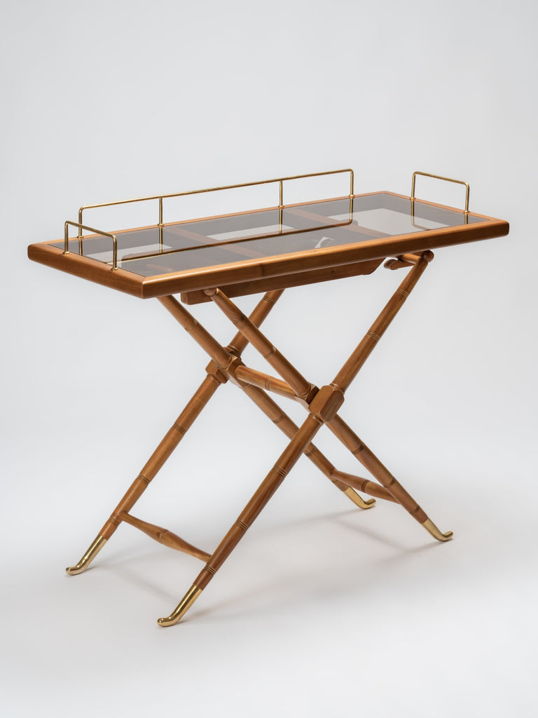 Safari Glass Console - Mahogany wooden glass top console - Larkwood Furniture