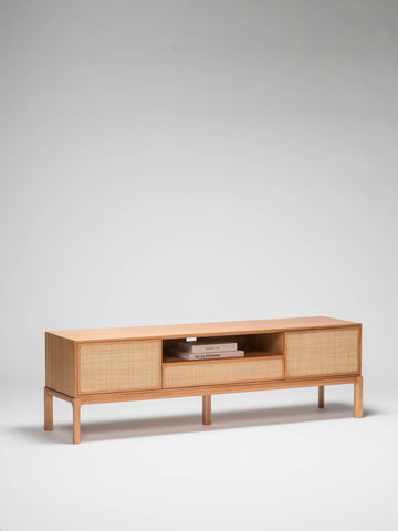 Tesoro TV Console - wooden rattan tv console - Larkwood Furniture