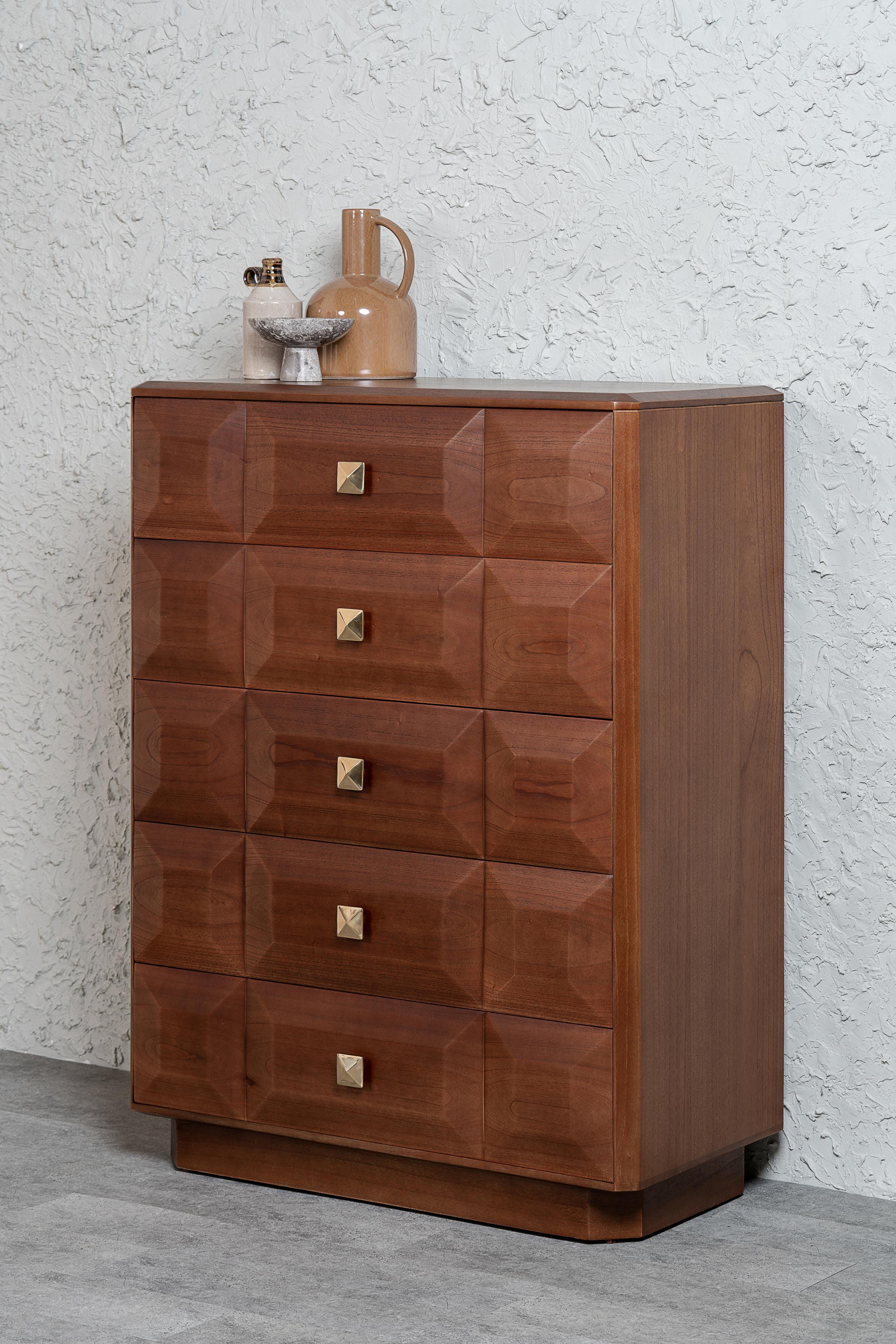 Verona Tall Chest of 5 Drawers