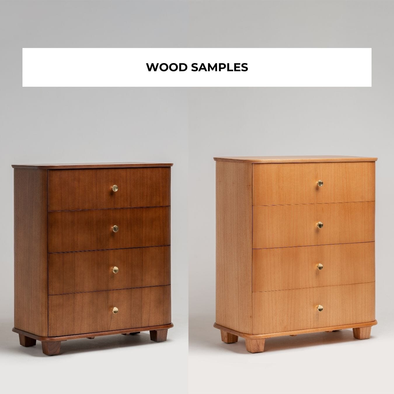 Wood Samples for Carmellia Chest of 4 Drawers