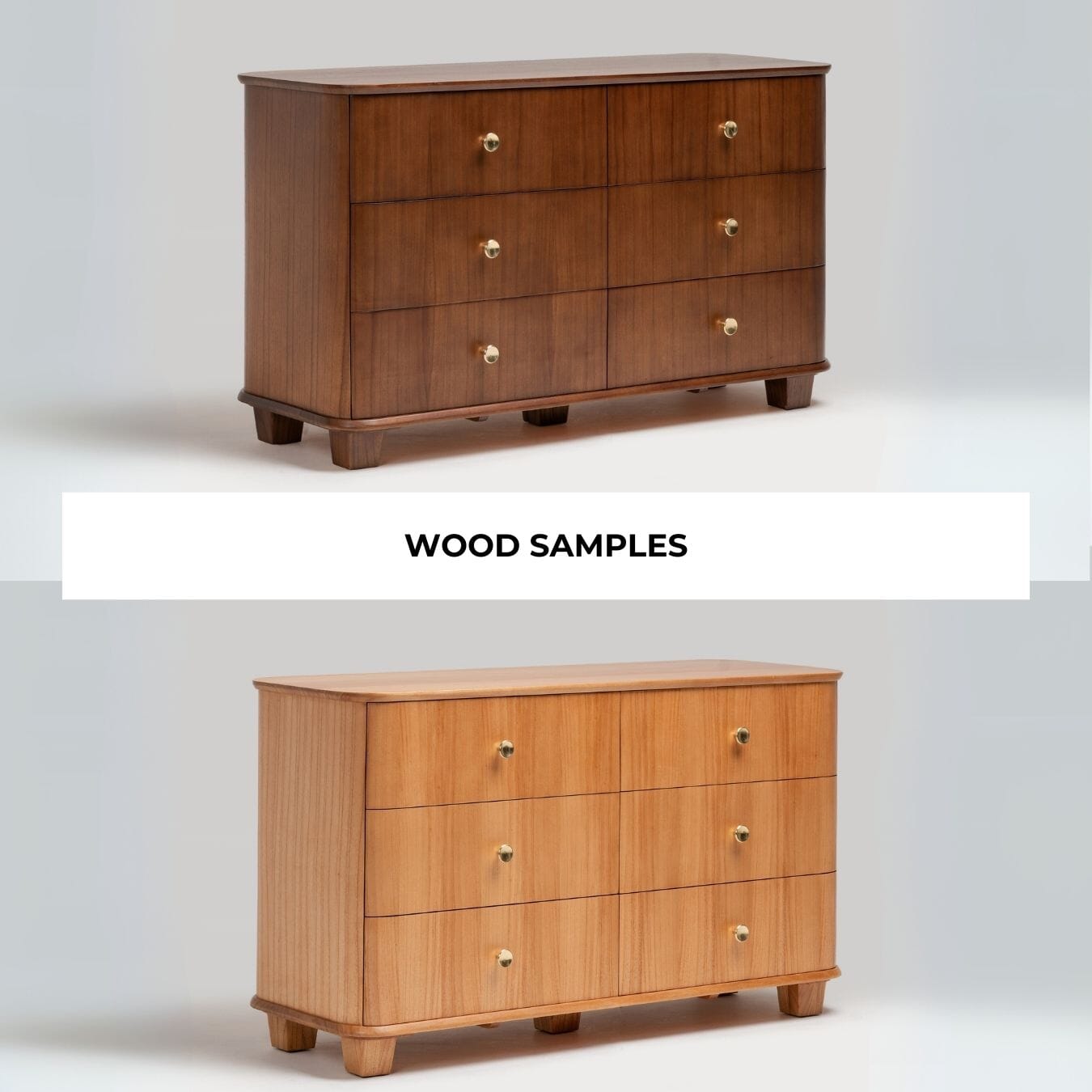 Wood Samples for Carmellia Chest of 6 Drawers