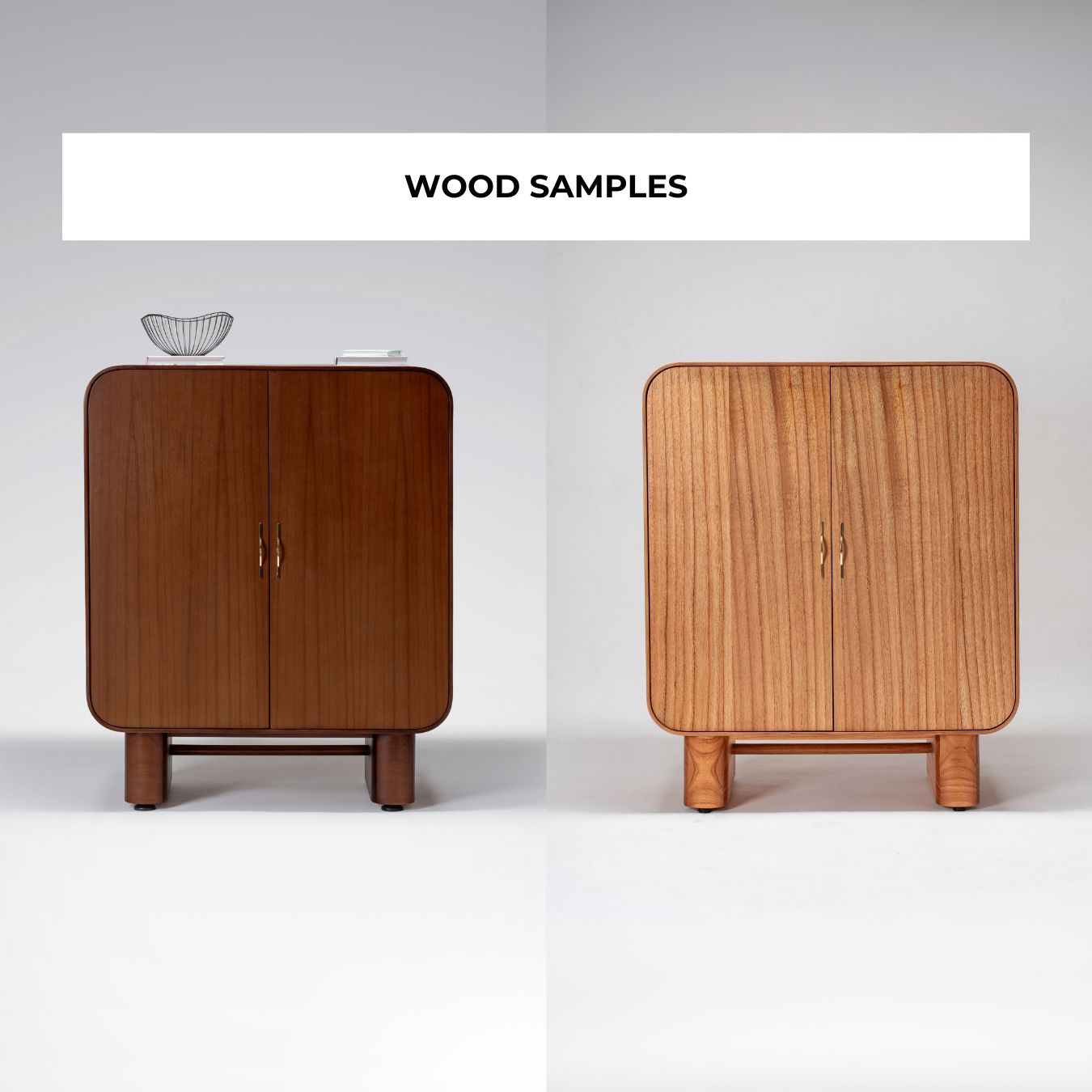Wood Samples for Marguerite Bar Cabinet